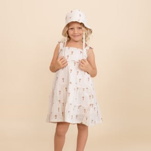 Organic Tiered Dress - Palm