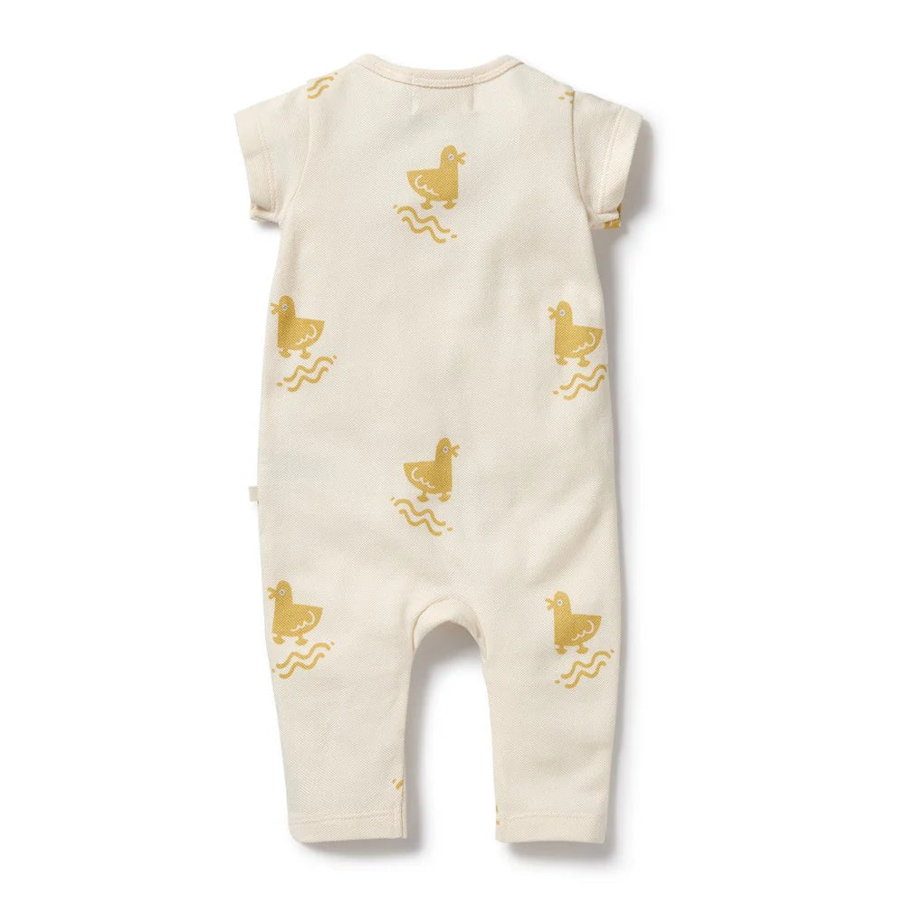 Quack Quack Organic Ruffle Zipsuit