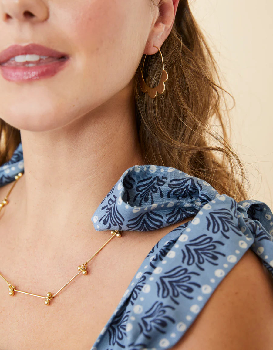 Pretty Petal Hoop Earrings Gold