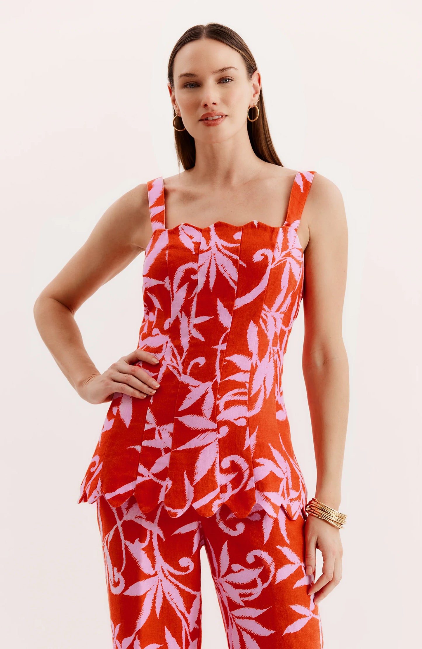 Vanessa Linen Top Orchid