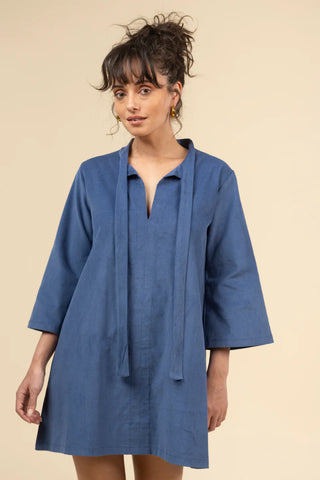 The Phoebe Corduroy Dress Jean Blue