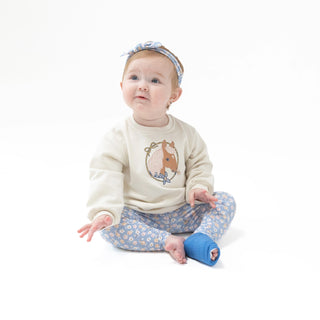 Country Calico Oversized Puff Sleeve French Terry Sweatshirt and Bamboo Legging