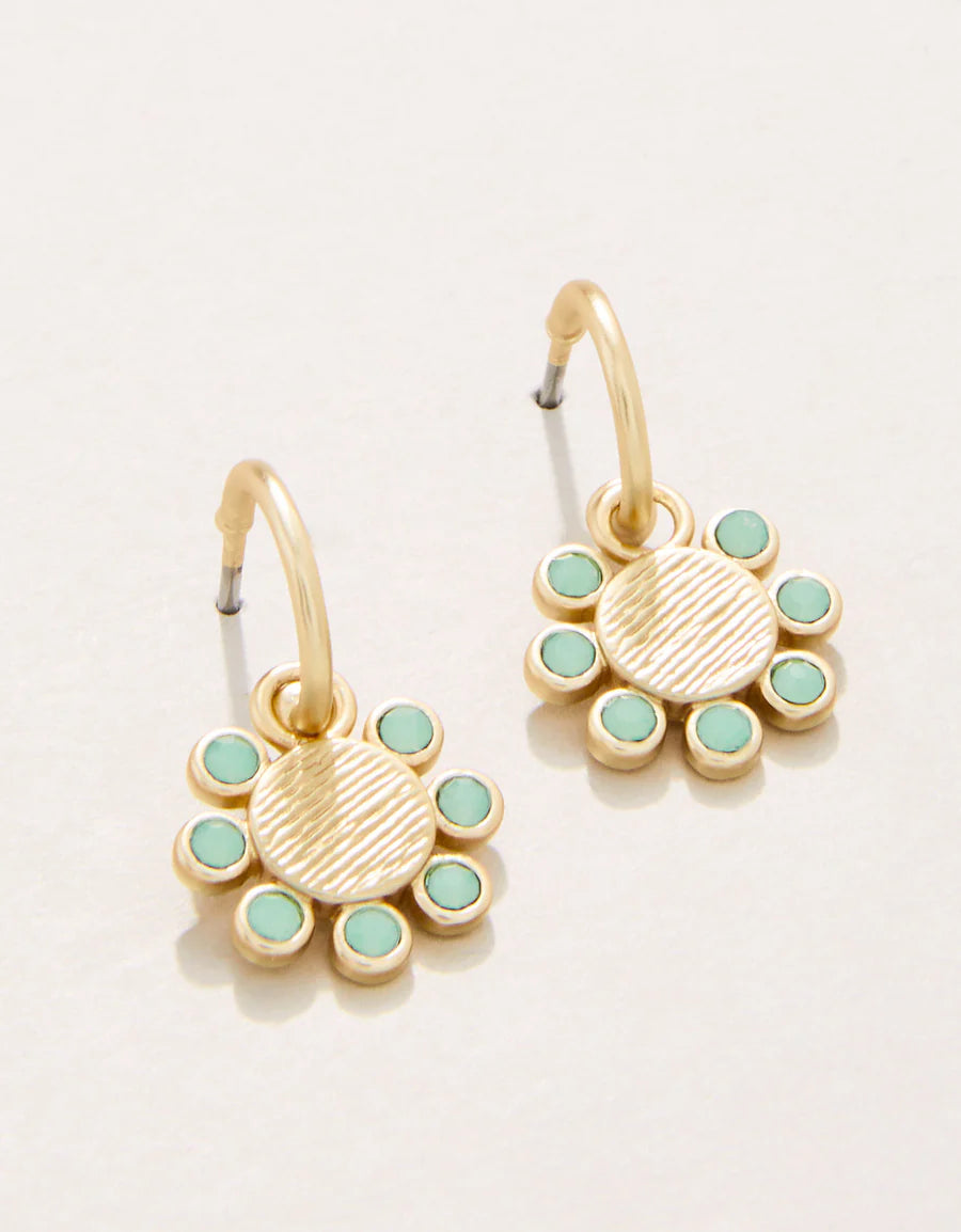 Whirly Drop Hoop Earrings Sea Foam