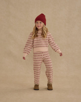 Jacquard Knit Set Ruby Hearts