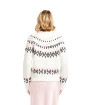 Jacquard Crewneck Sweater Off White