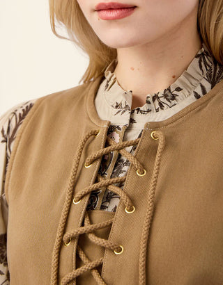 Quinn Lace Up Dress Mocha