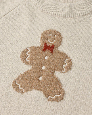 Relaxed Raglan Sweater Gingerbread Man Parchment