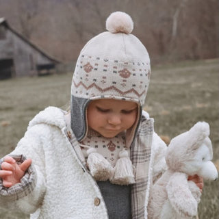 Acorn Fairisle Aviator Hat Dark Gray