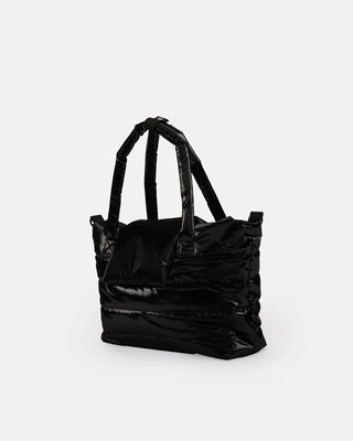 Capri Crossbody Tote Black Liquid Shine