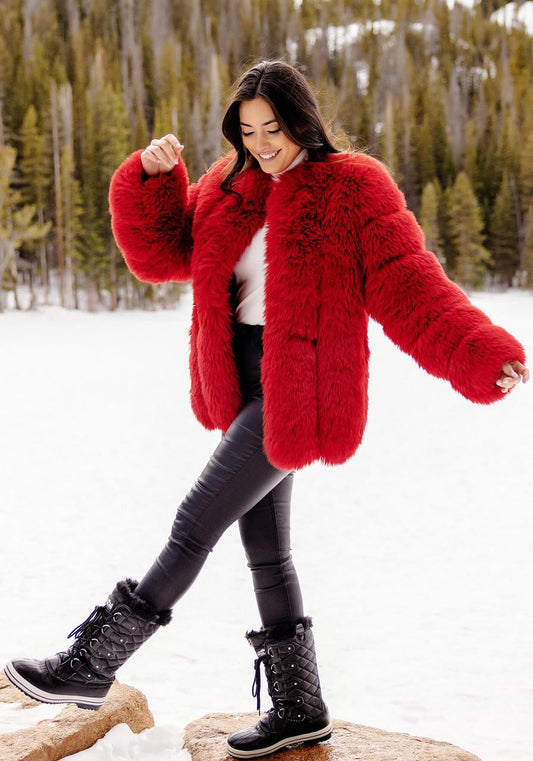 Avante Fox Coat Cherry