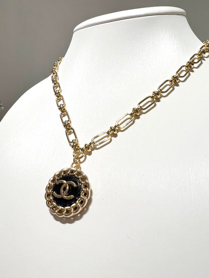 Chanel Black and Gold Necklace