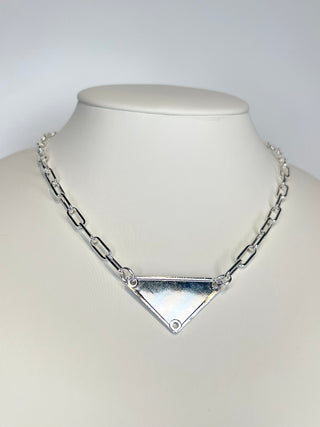 Prada Black And Silver Chain Necklace