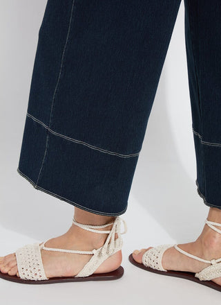 Dion Sailor Crop Palazzo Denim Indigo