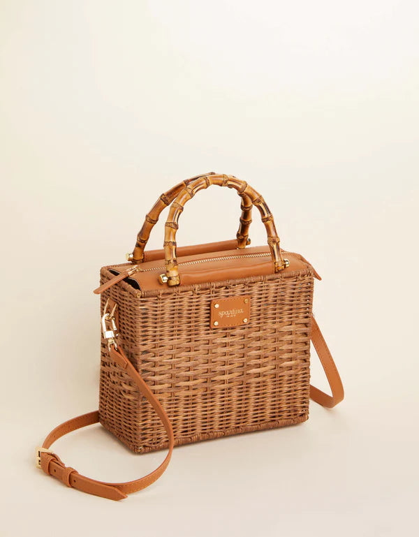 Bamboo Rattan Satchel Nutmeg