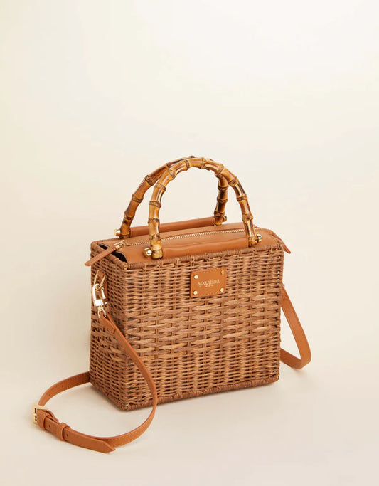 Bamboo Rattan Satchel Nutmeg