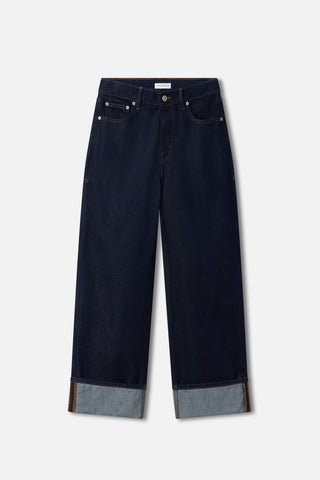 Good Low Rise Baggy Cuffed Jeans Indigo