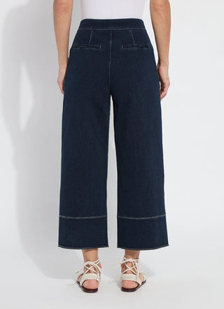 Dion Sailor Crop Palazzo Denim Indigo