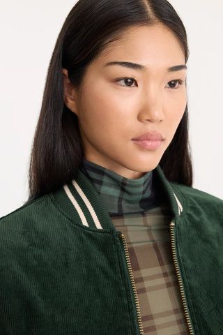 Cord Varsity Jacket Forest Green