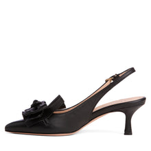 Load image into Gallery viewer, Fiorella Black Leather Slingback