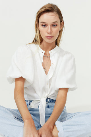 Bubble Linen Crop Top