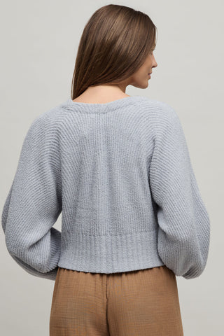 CozyChic Lite Cotton Ribbed Button Front Cardigan Frost