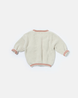 Boxy Sweater Chunky Tennis Ecru Terracotta