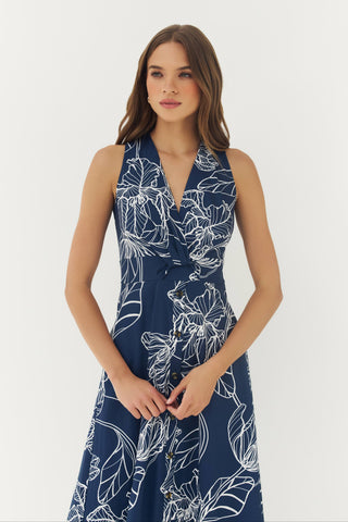 Bates Dress Dramatic Vining Iris