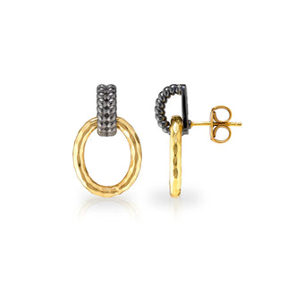 Cleopatra Regal Link Earrings Gold/Midnight