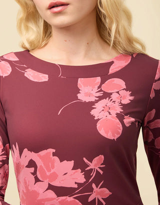 Irene Midi Dress Etta Floral Bordeaux