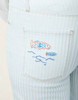 Mable Wide Leg Jean Flagler Resort Stripe