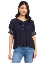 Load image into Gallery viewer, Karen Kane Smocked Sleeve Top