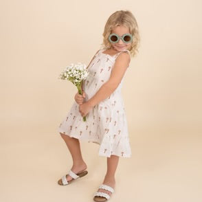 Organic Tiered Dress - Palm