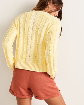 Cotton Cable Sweater Butter Yellow