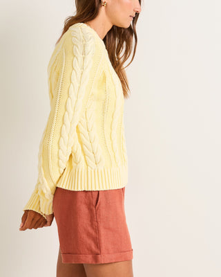 Cotton Cable Sweater Butter Yellow