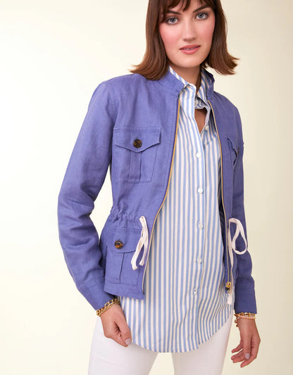 Dani Linen Jacket Indigo Blue