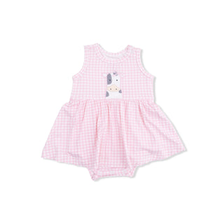 Cute Farm Animals Appliqué Bodysuit Tank Dress