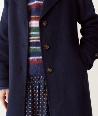 Colette Wool Topcoat Navy Heather