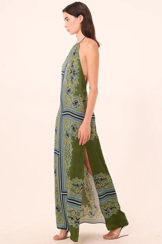 Samantha Dress Moss Scarf