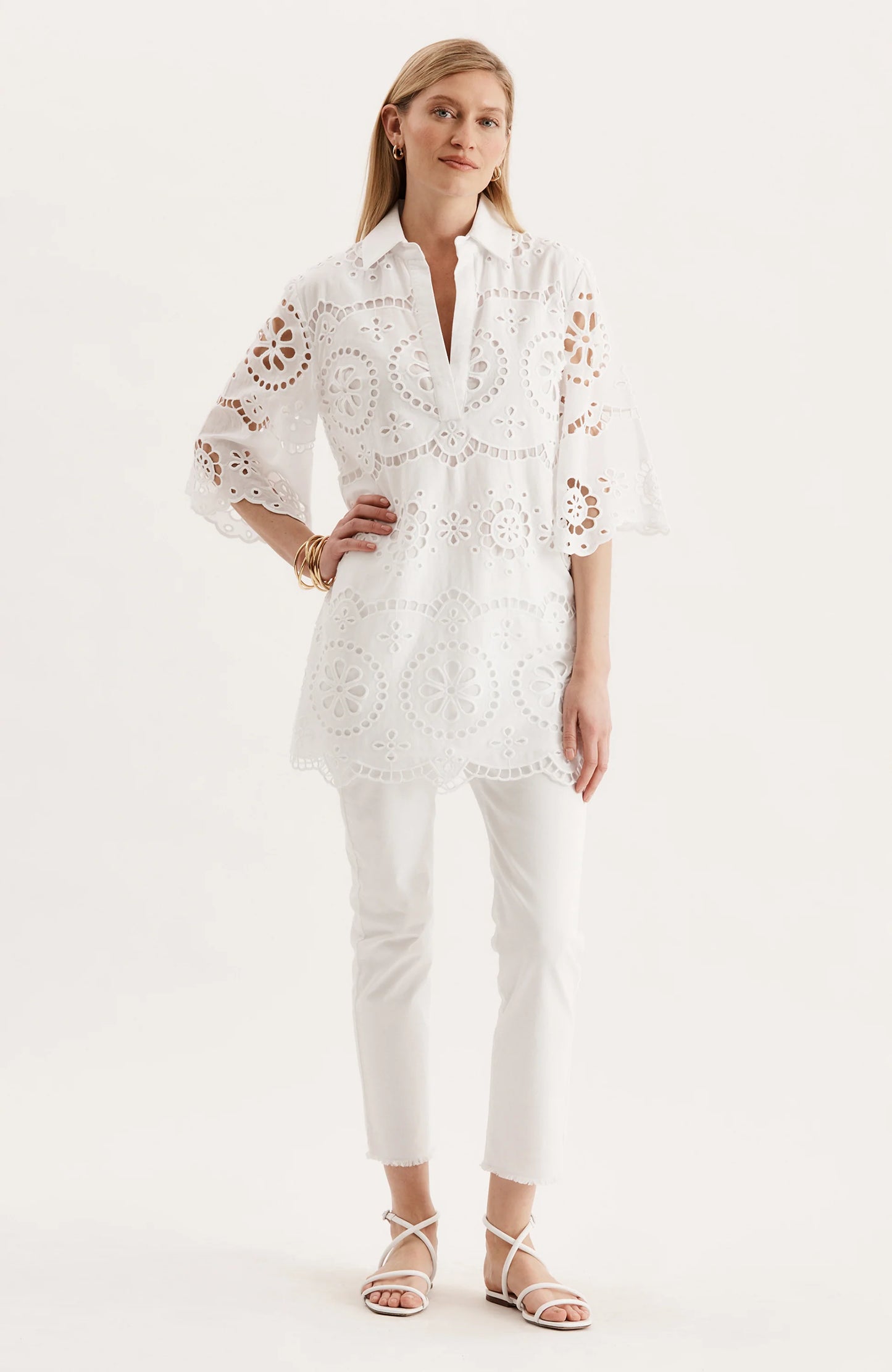 Penny Eyelet Tunic White