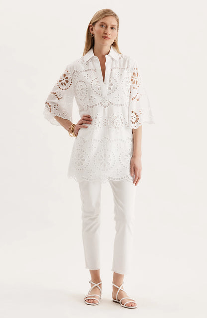 Penny Eyelet Tunic White