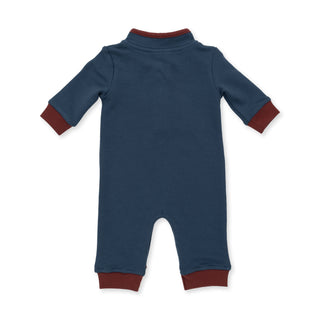 Varsity French Terry Zip Neck Romper