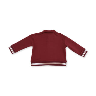 Varsity French Terry Polo Sweatshirt Maroon