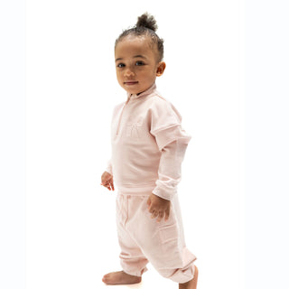 Veiled Pink Bows Half Zip Sweatshirt