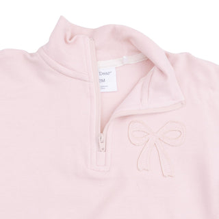 Veiled Pink Bows Half Zip Sweatshirt