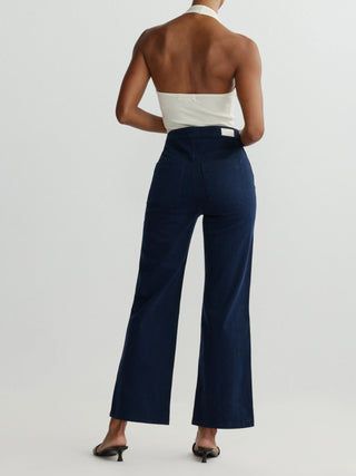 Karmine Refined Wide Leg High Rise 28" Jeans Bright Navy