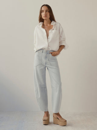 Micro Barrel High Rise Jeans Saltstone