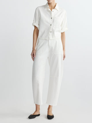 Bilie Easy Barrel High Rise Pant White Twill