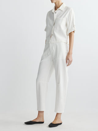 Bilie Easy Barrel High Rise Pant White Twill