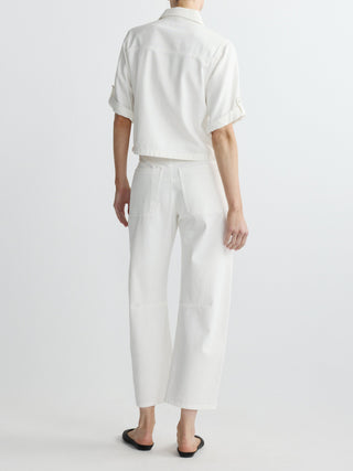 Bilie Easy Barrel High Rise Pant White Twill