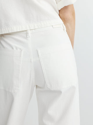 Bilie Easy Barrel High Rise Pant White Twill